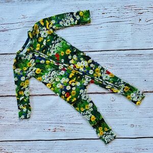 Muse Threads 3-6m wildflower garden bamboo 2 way zipper convertible foot sleeper